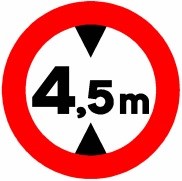 Señal R-205: Limitación de altura