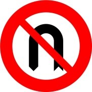 Señal R-304: Cambio de sentido prohibido