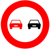 Señal R-305: Adelantamiento prohibido