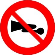Señal R-310: Advertencias acústicas prohibidas