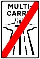 Señal S-2b: Fin de carretera multicarril