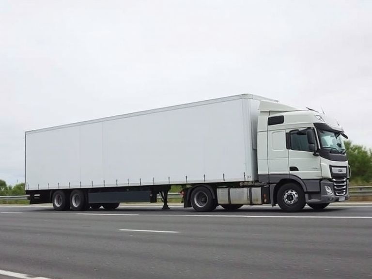 Tractocamión con semirremolque en una carretera