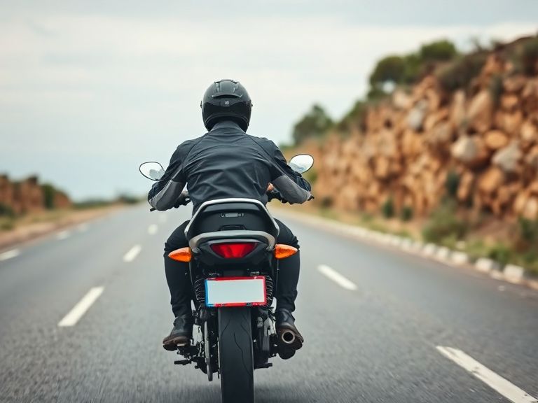 Motorista circulando por una carretera de día